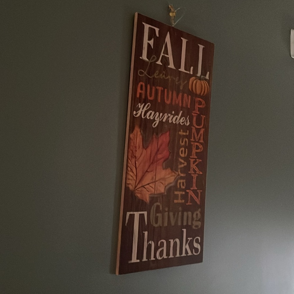 Ashland, Fall wooden wall decoration, with colorful leaf, pumpkin, season words - Picture 9 of 17